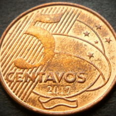 Moneda 5 CENTAVOS - BRAZILIA, anul 2017 * cod 667