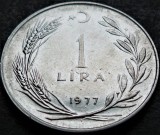 Cumpara ieftin Moneda 1 LIRA TURCEASCA - TURCIA, anul 1977 *cod 2808, Europa