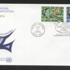 UN New York 1976 25 years postal service Mi.299-300 FDC UN.046