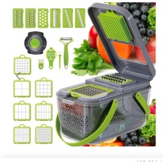 Taietor de legume multifunctional, 22 piese, toaca legume si fructe, model JD-3112
