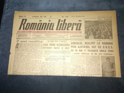 ZIAR ROMANIA LIBERA 3 DECEMBRIE 1945 foto