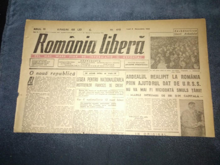 ZIAR ROMANIA LIBERA 3 DECEMBRIE 1945