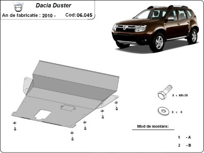 Scut metalic motor+bara fata Dacia Duster II 2013-2017 foto