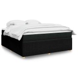 Cumpara ieftin Pat box spring cu saltea, negru, 180x200 cm, catifea