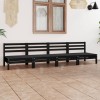 Set Mobilier Gradina Gossi, 4 Piese, Lemn Masiv Pin, Negru, Canapea