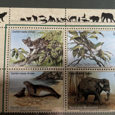 Natiunile Unite - Serie timbre pasari, fauna nestampilate MNH
