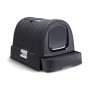 Litiera Pisici Curver Petlife cu Capac, Antracit, Aspect Ratan, 51.5x38.5x40cm - Resigilat