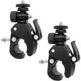 Cumpara ieftin Set 2x Clema de fixare si prindere cu filet universal 1 4 pentru camere foto,gopro,atasare pe ghidon bicicleta