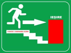 Placuta de iesire coborare pe scari in jos stanga foto