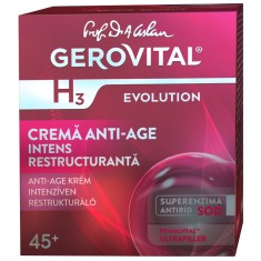 Crema antiage intens restructuranta de noapte H3 Evolution 45+, 50ml, Gerovital foto