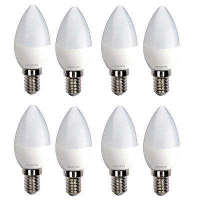 Set 8 Bec led forma lumanare E14 Lumina calda 4W LF 3042 foto