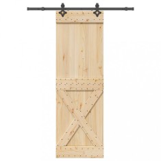 vidaXL Ușă glisantă cu set de feronerie 70x210 cm, lemn masiv de pin 3332772