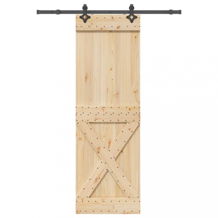 vidaXL Ușă glisantă cu set de feronerie 70x210 cm, lemn masiv de pin