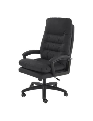 Scaun directorial HM Harbor, piele ecologica, inaltime reglabila, mecanism de balansare, perne duble, 120 kg, negru