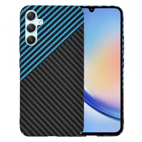 Husa pentru Samsung Galaxy A34 A346, Techsuit, Carbonite FiberShell, Neagra Bleu