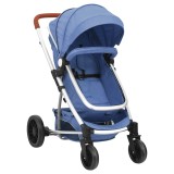 Cumpara ieftin Cărucior pentru copii 2-&icirc;n-1, bleumarin, aluminiu