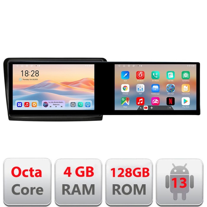 Navigatie Skoda Superb 2 Kit-Superb2 Edotec 2 ecrane 8 core 4+128 21.6 inch Incell android Wifi 5Ghz gps internet Cor CarStore Technology