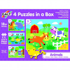 Set 4 puzzle-uri Animalute Galt, 2-5 piese, 18 luni+