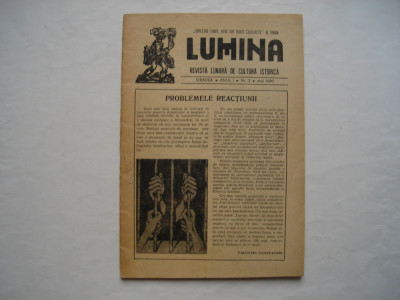 Lumina. Revista lunara de cultura istorica, Oradea, anul I, nr. 3, mai 1990 foto