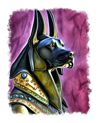 Sticker decorativ, Zeul Anubis, Auriu, 70 cm, 9529ST foto