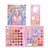 Trusa de machiaj, kevin &amp; coco, easter style blue, 69 culori, 20 x 22.5 cm, Flippy