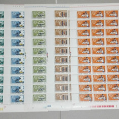 TIMBRE ROMANIA L.P.847/1974 Centenar UPU -set 6 coli 50 de valori MNH -EROARE