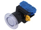 Comutator acţionat prin apăsare 22mm alb