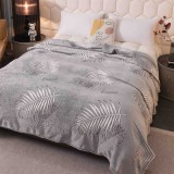 Patura pufoasa cocolino 200x230cm,gri,frunze-F080