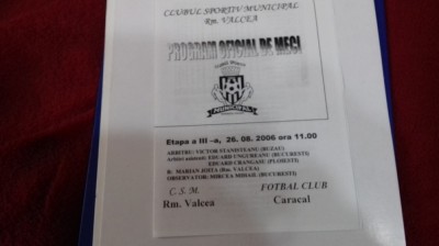 program CSM RM. Valcea - FC Caracal foto