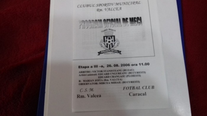 program CSM RM. Valcea - FC Caracal