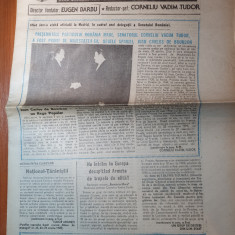 ziarul romania mare 5 mai 1995-intalnirea dintre vadim tudor si regele spaniei