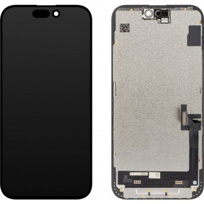 Display cu Touchscreen JK pentru Apple iPhone 15 Plus, cu Rama, Versiune LCD In-Cell, Negru foto
