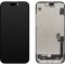 Display cu Touchscreen JK pentru Apple iPhone 15 Plus, cu Rama, Versiune LCD In-Cell, Negru