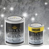Vopsea Decorativă de Lux Argentina &ndash; Gri Otel | Pachet 3L (2L + 1L), Efect 3D Stelat-Toro Decor