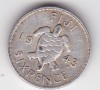 Fiji 6 pence 1943 George VI, Australia si Oceania, Argint