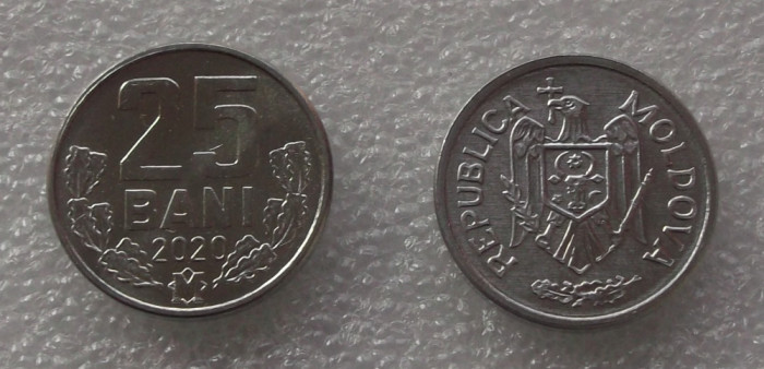 G5. Moldova 25 Bani 2020 UNC din fisic **