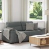Canapea 2 locuri Gossi, tesatura gri inchis, 140 cm, living, relaxare, cadru lemn/metal, cotiere late