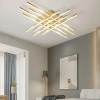 Lustra LED cu telecomanda MORA 160W, 8 Elemente, Liniara, lumina Rece/Calda/Neutra, Dimabila, Auriu Lucios ModernLight Concept, Alessandro DESIGN