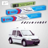 Cumpara ieftin Ștergătoare Ford Transit Connect MK1 P65 Van 1-Door 2002-2013 | Set Față și Spate Flat Premium &ndash; TeamCar&reg;