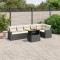 Gossi set canapele de gradina cu perne, 7 piese, negru, poliratan
