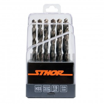 Set 19 burghie pentru metal Sthor 21999, HSS, 1-10 mm