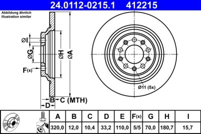 ATE 24.0112-0215.1 Disc frana foto