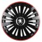 Set 4 Capace Roti pentru Skoda Nou Alb-Negru, model Falcon Black Cu Rama Rosie, R16, SKODA
