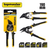 Foarfeca pentru tabla 190 mm, taiere pe dreapta, ranforsata Topmaster