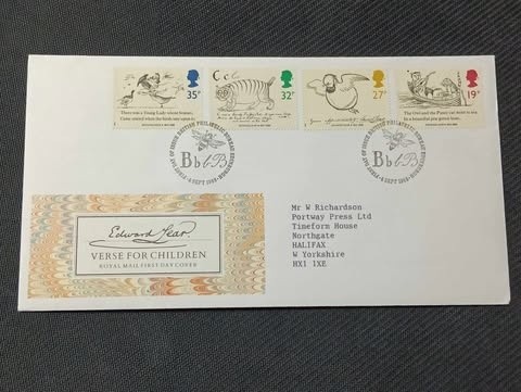 Anglia 1988 - Desene fara sens de Edward Lear, serie pe FDC