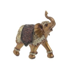 Elefant din rasina Gold Brown 15 cm x 16 cm