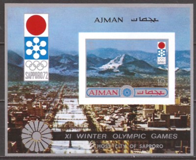 AJMAN 1971 SPORT J.O. DE IARNA ( colita nedantelata ) MNH foto