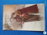 Carte postala deosebita , interesanta ,FELICITARE IN RELIEF CU PANZA, Circulata, Printata