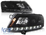 Set de faruri tuning cu lumini DRL reale potrivit pentru Audi A6 C6 04.2004-2008 sedan/combinate, stanga si dreapta Performance AutoTuning