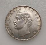 Germania - 3 Mark 1909 D - Bayern - luciu de batere - Argint